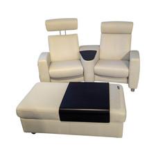 Stressless Sofa Arion Leder Paloma Light Grey Grau Stahlfuß 001 