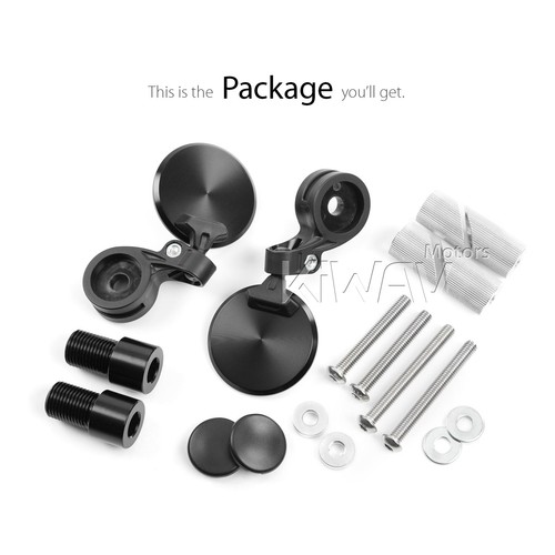 Mini bar end mirrors PAIR Orbix black fits Yamaha NIKEN XJ-6 XJR 16mm bolt only - Picture 8 of 11