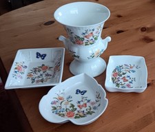 AYNSLEY - COTTAGE GARDEN - Medium Vase & 3 Dishes - MINT