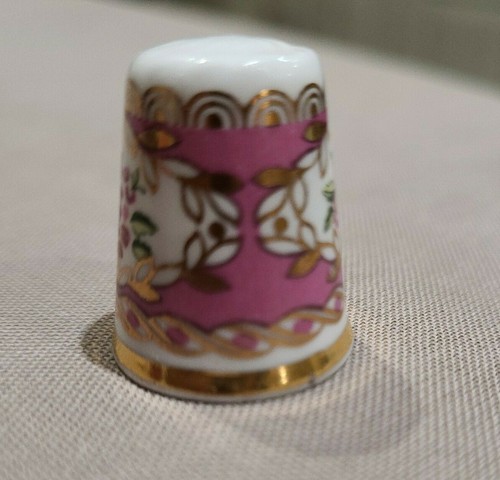 Hammersley Bone China Coleccionable Rosa Diseño Floral Dedal Inglaterra - Imagen 3 de 5