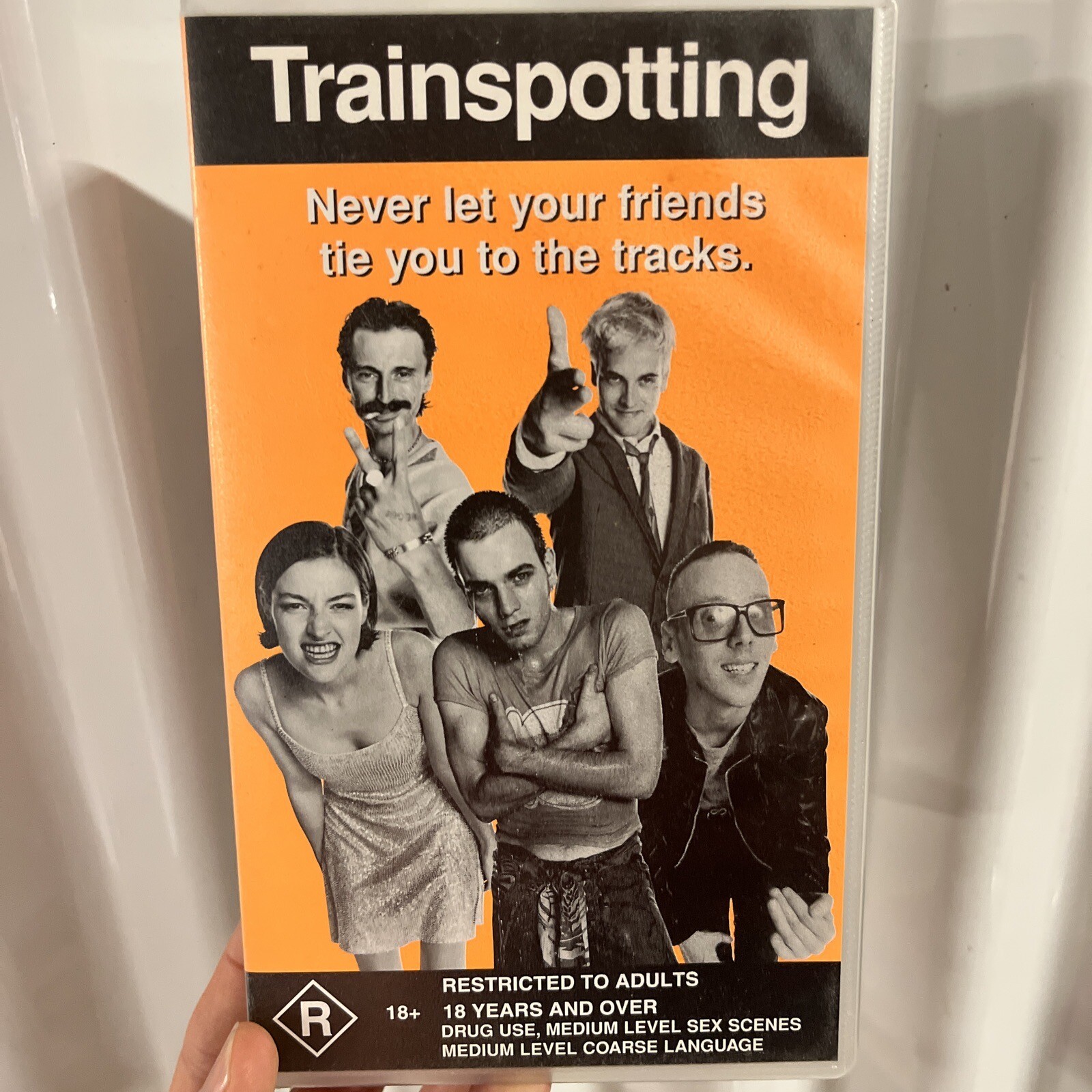 Experience the Iconic 1996 Trainspotting VHS video featuring Ewan