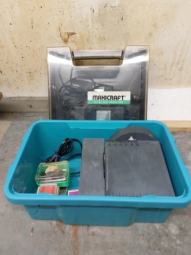 Set MAXICRAFT Modellbau Tischkreissäge, Klein-Bohrmaschine, gebraucht