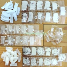 Coffin False Nail Tips DND Long Square Fake Nails Natural Clear White French 