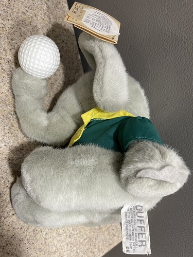 Russ Berrie "Duffer" Elefant Plüsch Golf 11 Zoll mit Etikett seltenes Stofftier EUC - Bild 9 von 10