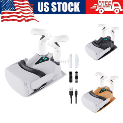 Charging Dock Set for Oculus Quest 2 Headset Controller Stand Magnetic Cable Set