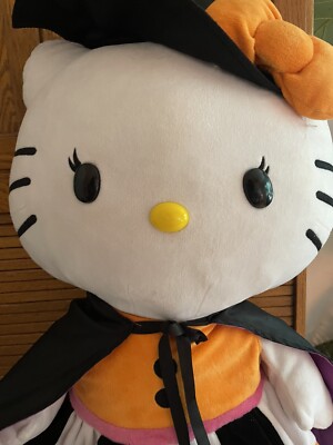 HELLO KITTY DOOR GREETER HALLOWEEN PLUSH 27” RARE Witch Gemmy 2016