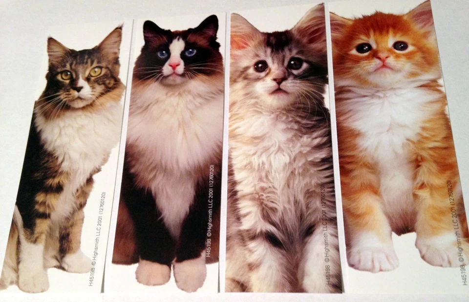 DEMCO NEW! 48 CATS KITTEN BOOKMARKS PARTY FAVORS SCHOOL REWARD BOOK CLUBS