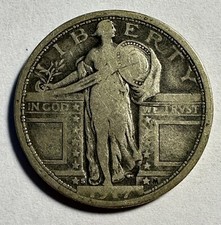 1917-S Type 1 - Standing Liberty Quarter - Silver Coin - P14-15/UXR 