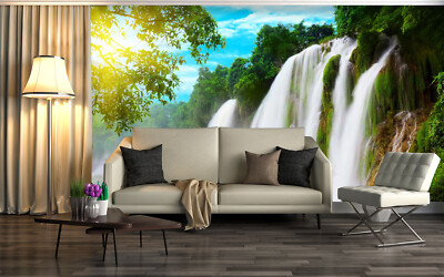 3D Nature Waterfall K11344 Wallpaper Mural Self-adhesive Removable Sticker Panda