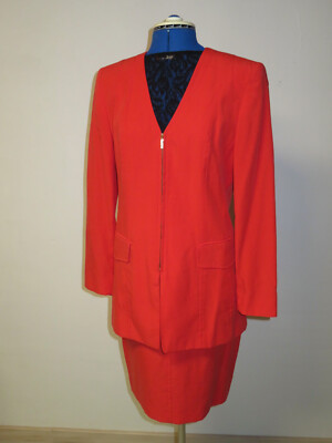 betty barclay Damen Kostüm Set Gr.36 Rot Zweiteiler : Rock+ Longblazer neuwertig