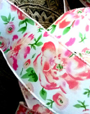 Valentines Pink Blush Floral 2.5" by 2 yds Watercolor Roses Satin Wired Ribbon