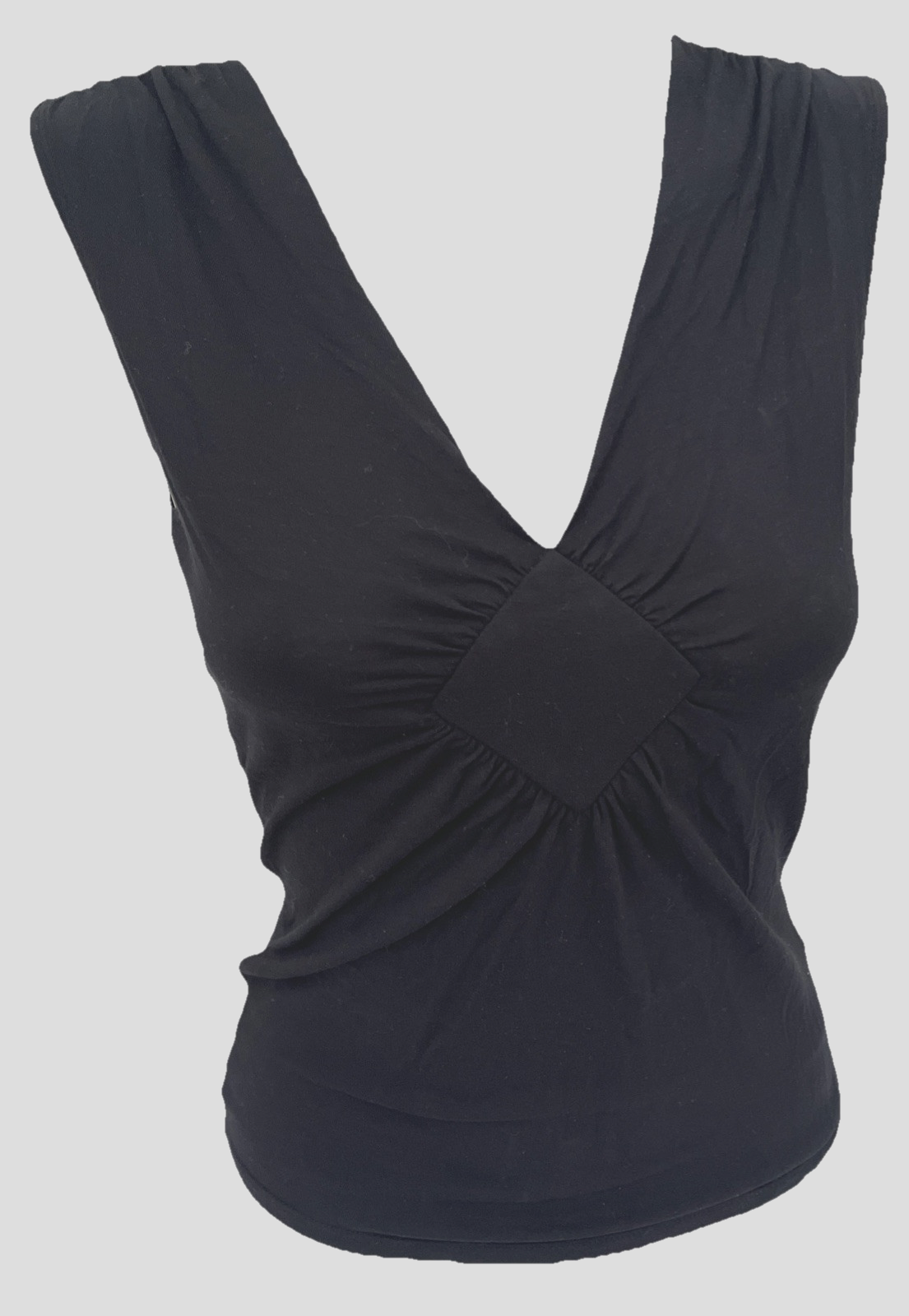 Banana Republic Womens Top V Neck Sleeveless Tank Diamond Black size XS
