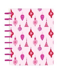 Holiday Time Pink Ornaments Spiral Notebook 96 Lined Sheets 7.5" X 9.75" New
