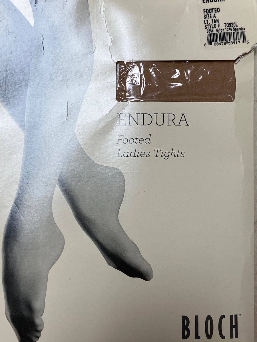 Womens Ladies Bloch Endura Footed Dance Tights size A Light Tan