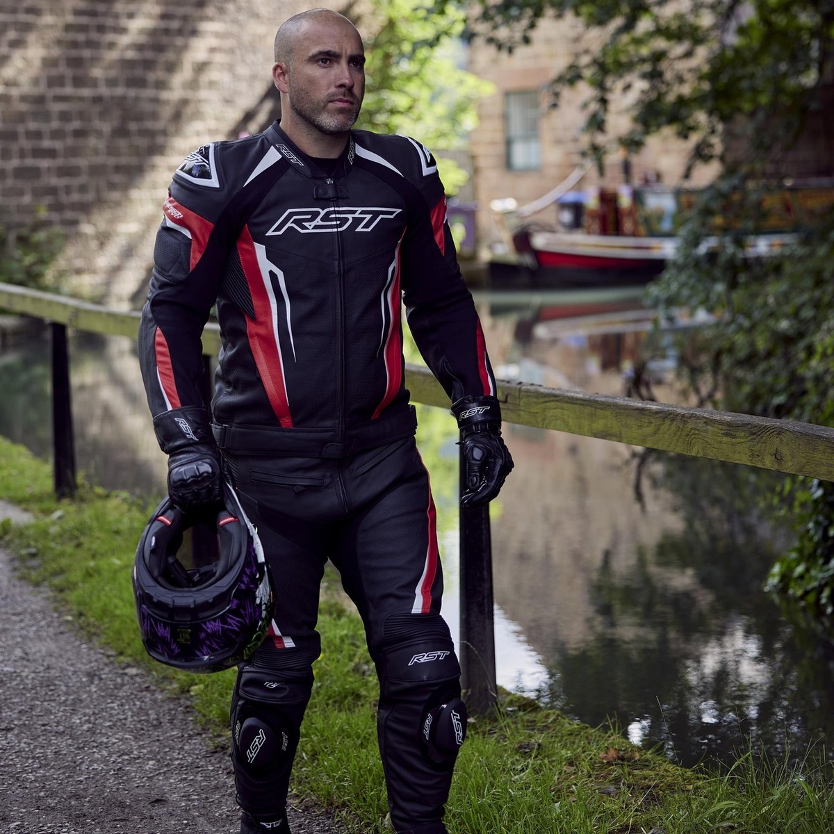 RST Tractech Evo Mens Leather Motorcycle Jacket Track Sports