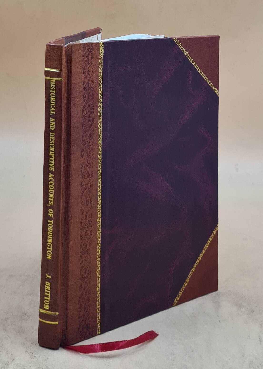 Vintage leather-bound historical graphic illustrations with detailed accounts  