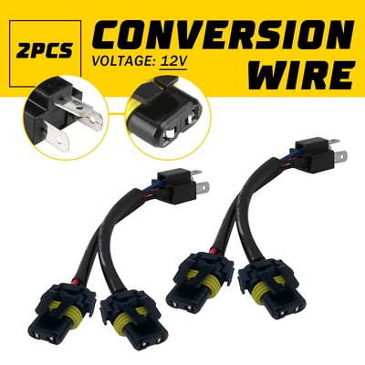 Conversion Wire 9003 H4 TO 9005 9006 Two Harness Head Light Adapter Plug Play EA