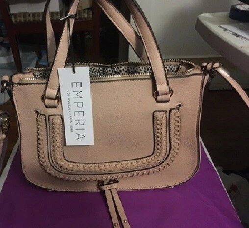 Bolso Bandolera Emperia Vegano Cuero Whipstitch Polvo Rubor Foto 4 de 4