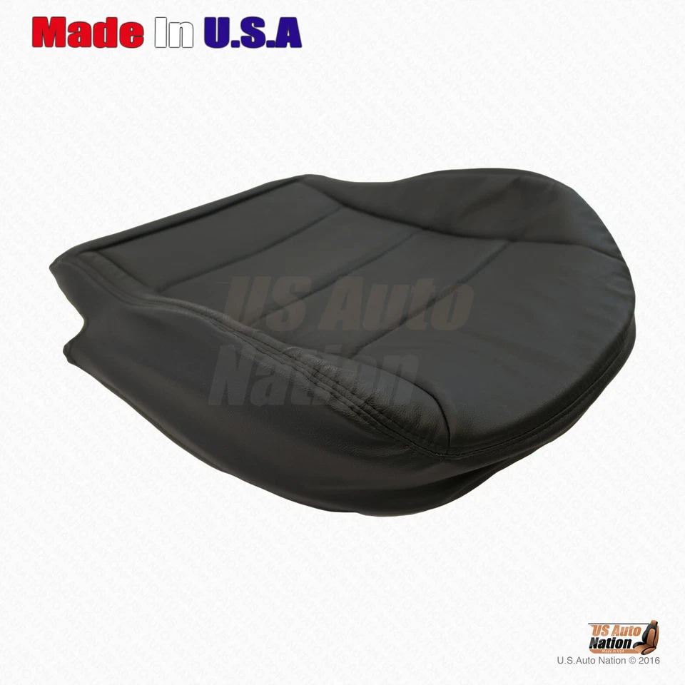 Cubierta de asiento de cuero de repuesto para parte inferior del conductor Volkswagen Jetta 1999-2004 negra Foto 3 de 4