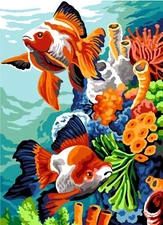 Seg De Paris Needlepoint canvas for halfstitch without yarn Seabed SE929.695 ...