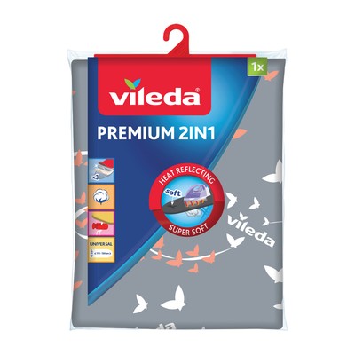 Bügelbrettbezug VILEDA PREMIUM 2in1 Bügeltischbezug Premium Bügelbrett Haushalt
