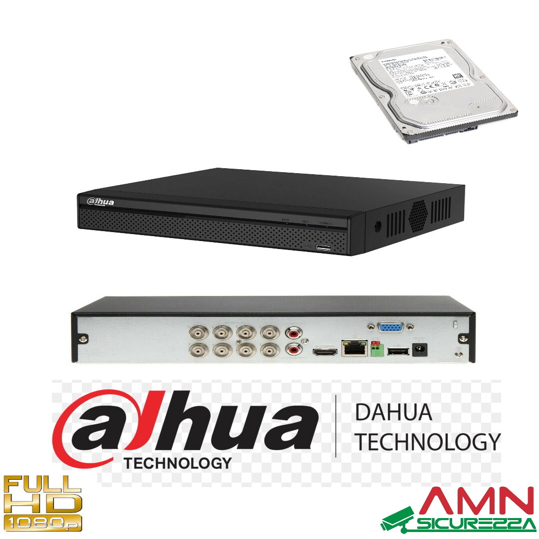 DVR DAHUA 8 CANALI IBRIDO P2P CLOUD1080N H265+ DH-XVR4108HS-X1 HARD DISK 500GB