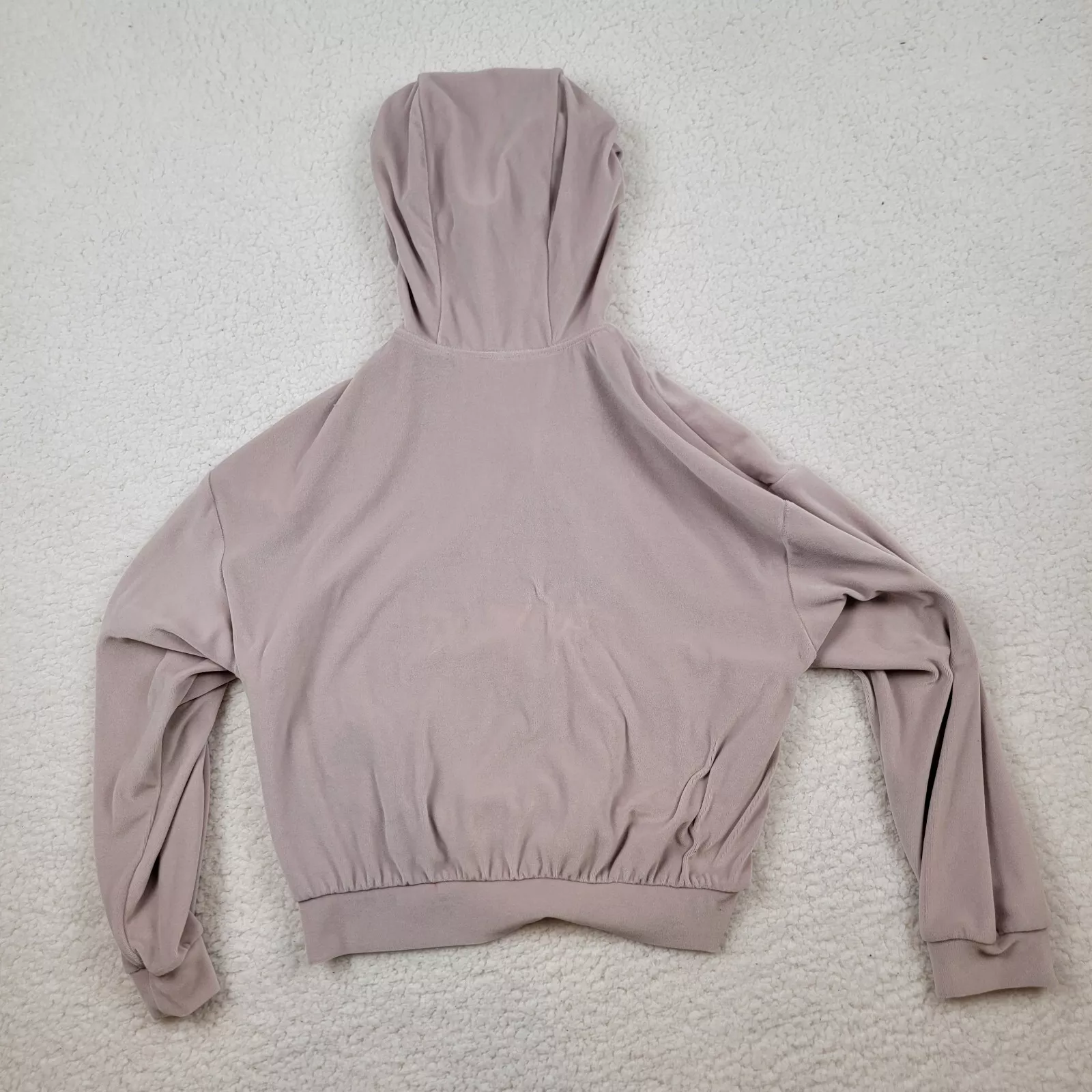 alo-yoga velour full zip drawstring zip pockets soft hoodie