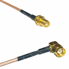 RG316 SMA FEMALE to RP-SMA MALE Right ANGLE Coaxial RF Pigtail Cable USA