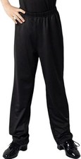 Boys Dance Pants Latin Jazz Ballroom Smooth Loose Elastic Waist Trousers Black