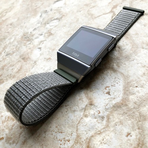 Green Olive Sports Hook and Loop Adjustable Nylon Band Strap for Fitbit Ionic - Picture 5 of 7