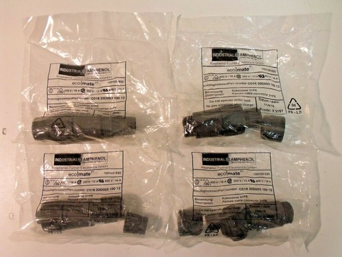  4 NIB Amphenol C01620D00310012 3 PE Female Straight Cable Connectors 