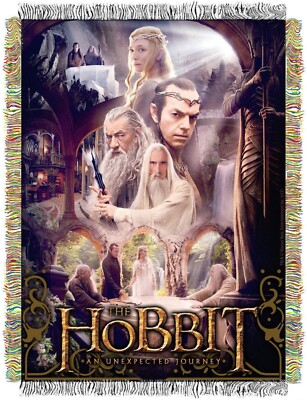 Rivendell Last House Woven Tapestry Throw Blanket 48 x 60 Polyester LOTR Hobbit
