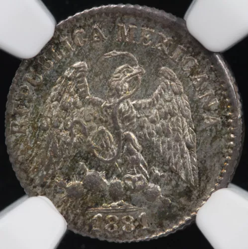 1881 5c GO S Mexico 5 Centavos NGC MS 64