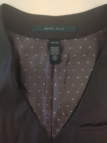 Perry Ellis Mens Vest Waistcoat Small Navy Blue 5 Button Polyester Blend - Picture 3 of 18