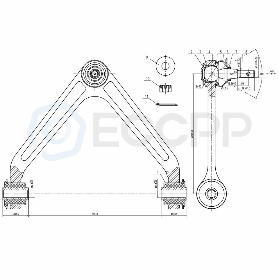 Kit de rótula de brazo de control de suspensión 10x para Dodge Ram 1500 2002-2004 2005 2x2 Foto 2 de 4
