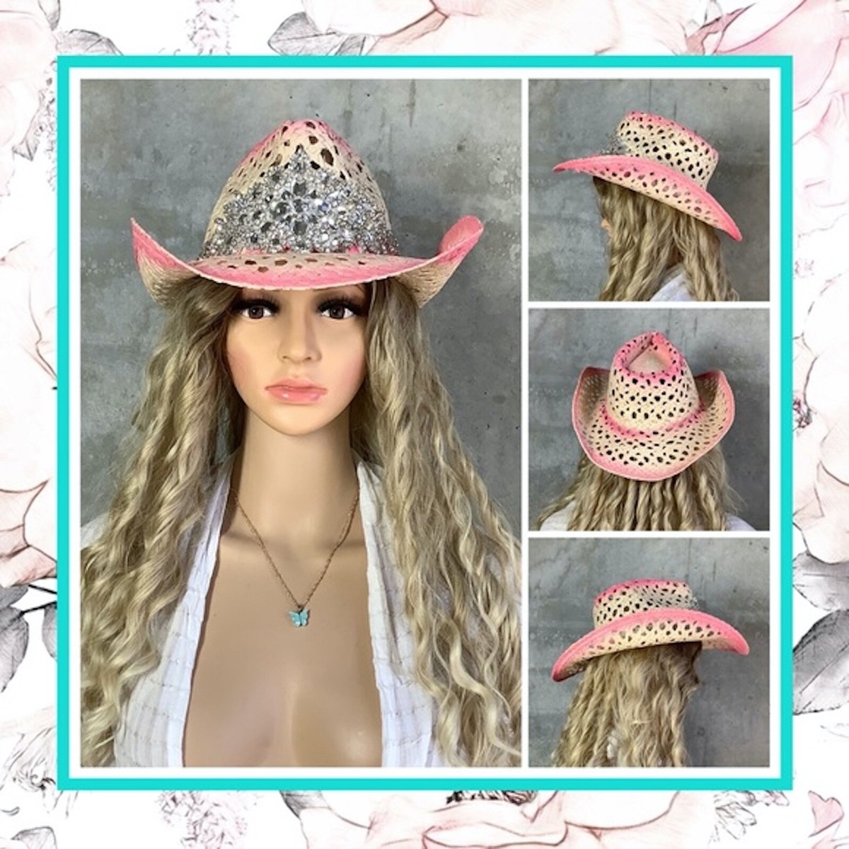 Vintage Western Beaded Cowboy Hat Boho Festival Cowgirl Hippie western boho coastal cowgirl” or something like that✨? main image 4