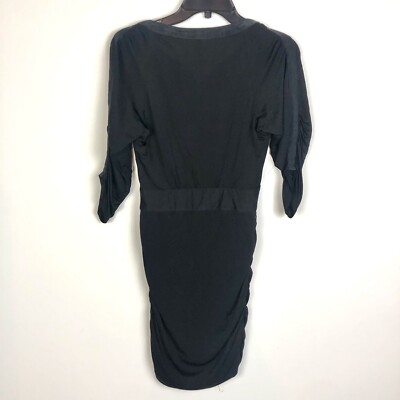bcbg short black dress BCBG Max Azria Black Satin Cocktail Dress Bohemefolk