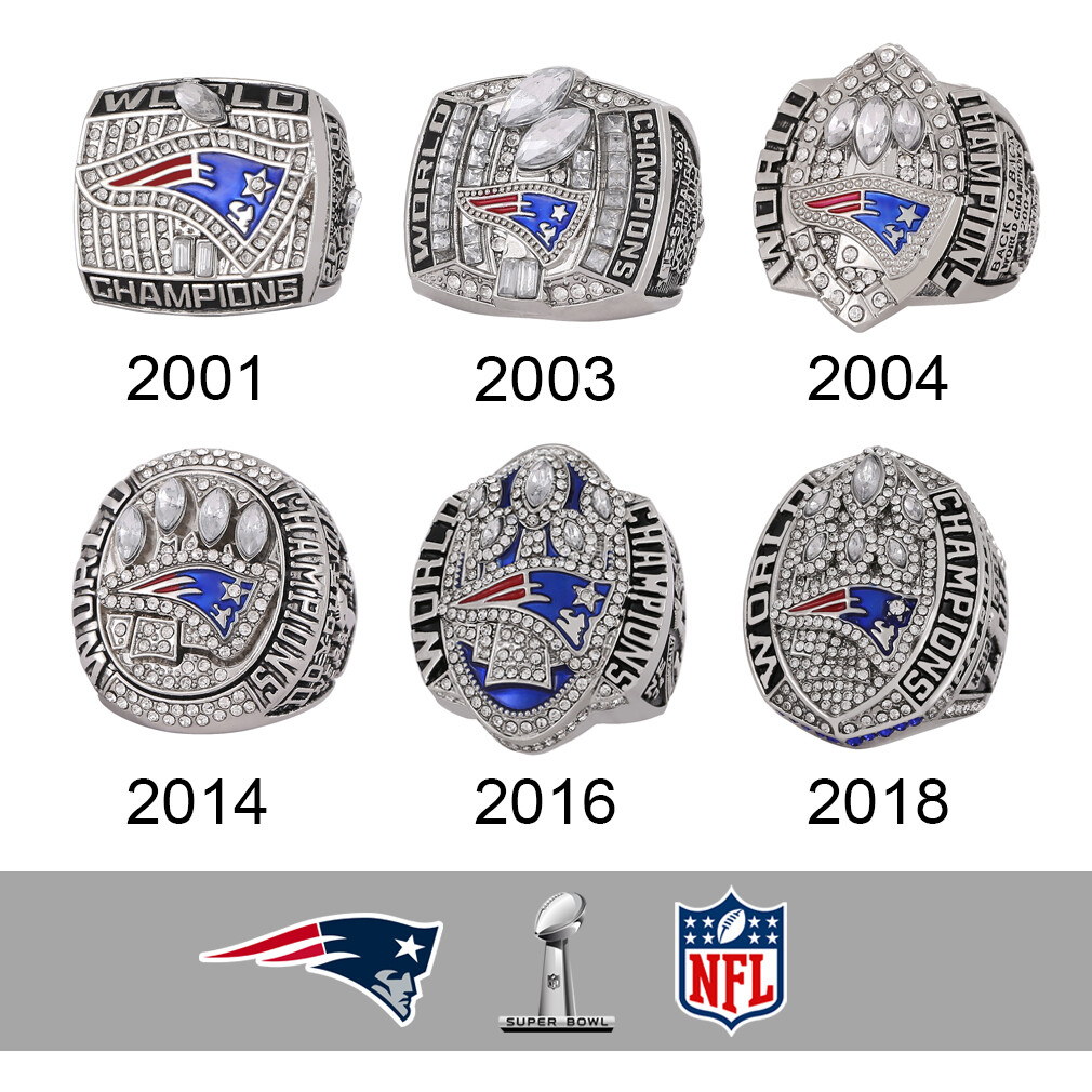 Superbowl New England Patriots Championship Rings TOM BRADY 2001-2018 ...