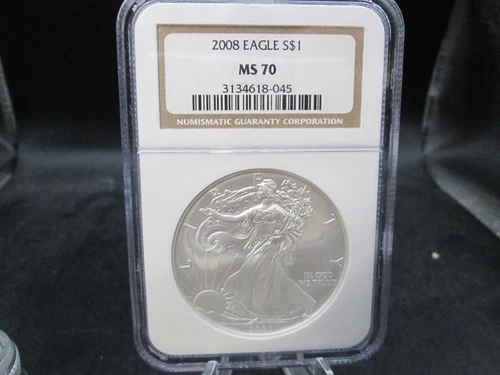 2008 American Eagle .999 Fine Silver 1oz Dollar NGC MS 70