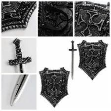 General Crusader Shield With Sword Fantasy Weapons Cosplay Knight Retro Party
