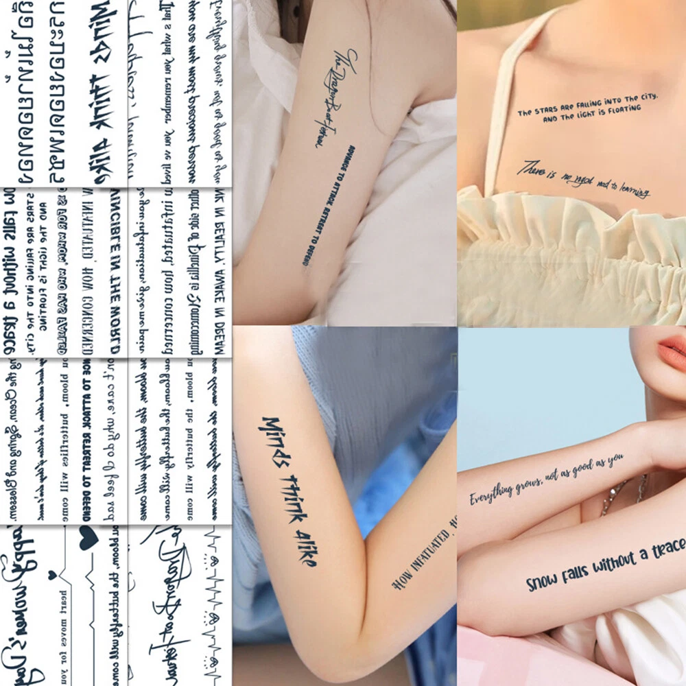 Autocollant De Tatouage De Lettre Anglaise Tatouage De Clavicule Art . |  eBay