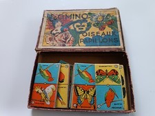 Jeu Ancien Dominos Oiseaux Papillons Nisse Croix  Lille Années 30 Complet 