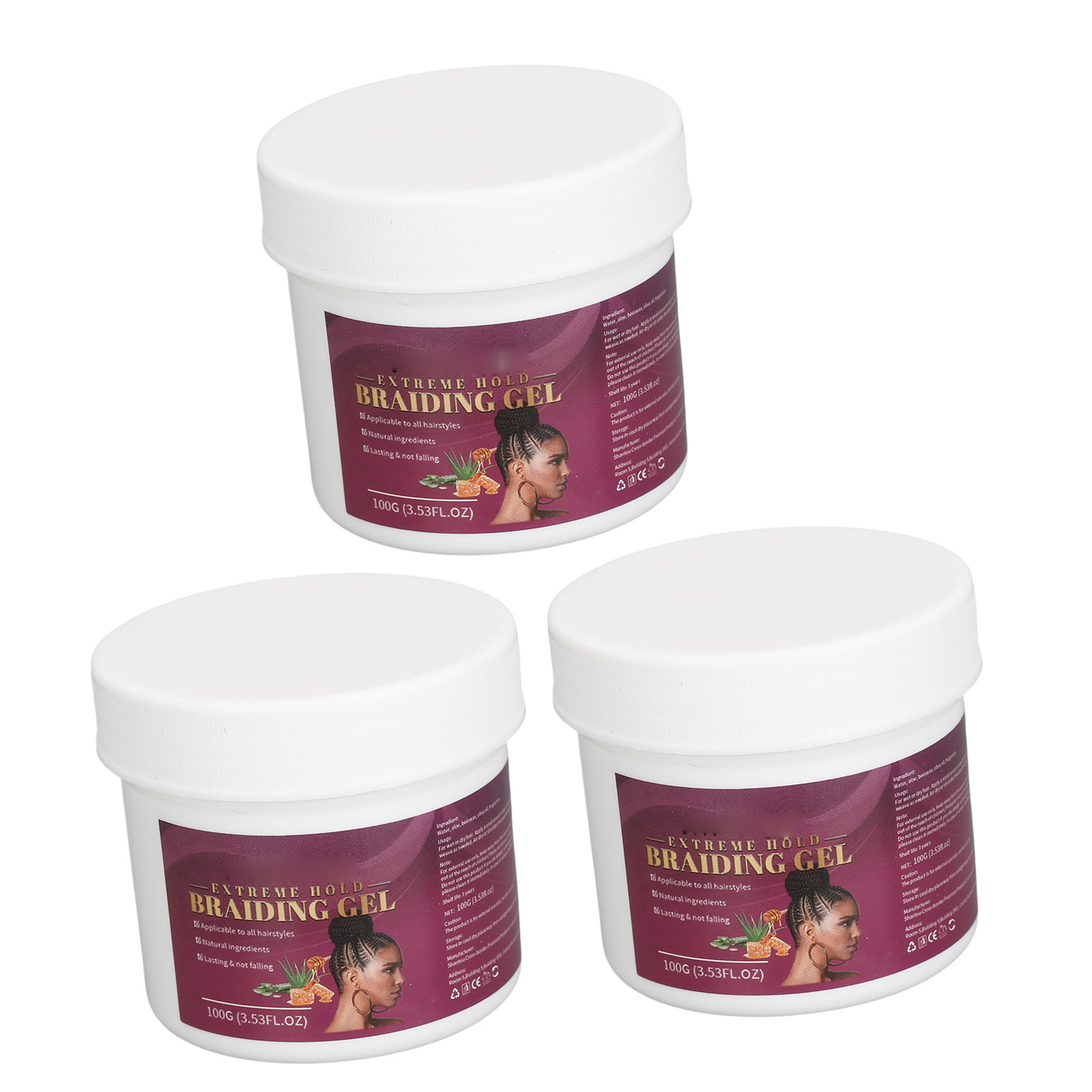 3PCS 100g Dreadlock Hold Gel Hair Braiding Locking Gel Gel Wax For