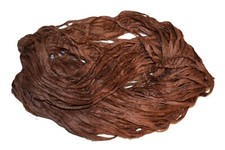 100 g Recycled Sari Silk Ribbon Yarn Coper Brown