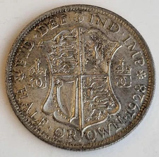 Silver Half Crown King George V 1928