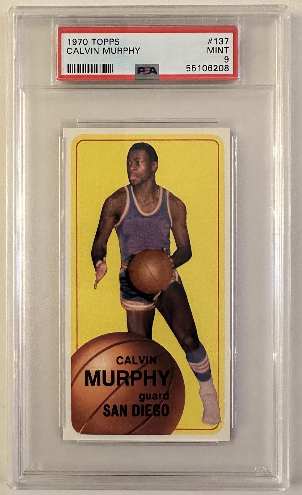 1970 Topps #137 Calvin Murphy PSA 9  Rockets Hall Of Fame Pop 59 Only 1 Higher
