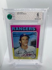 1975 TOPPS #234 TOM GRIEVE Texas Rangers Beckett Vintage Grading BVG 6 EX-MT