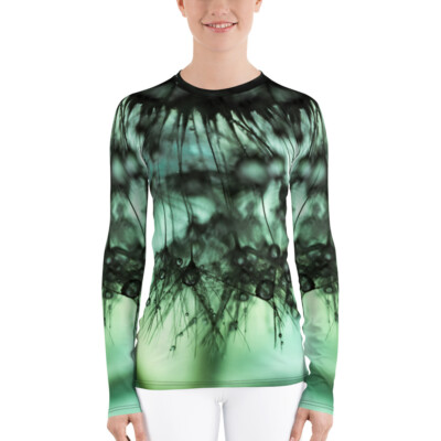 Dandelion Women's all over print sport Rashguard drop droplets sport yoga upf50+