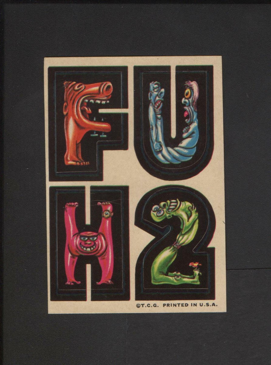 1967 Topps Nutty Initials Sticker The Letter FUH2 - Monster Letter
