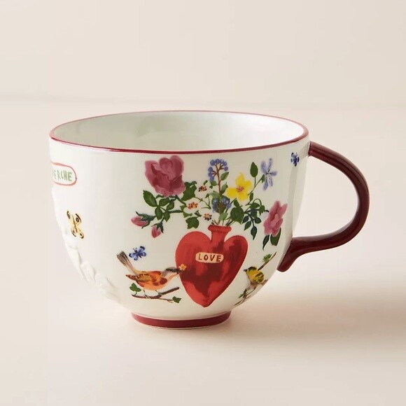 Anthropologie Mug NATHALIE LETE Love TITANIA Tea Cup Flowers